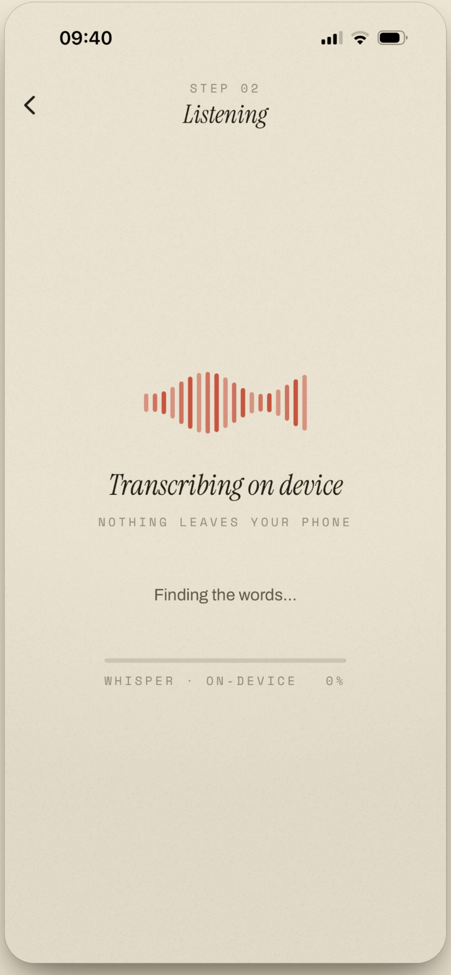 Transcribing on device